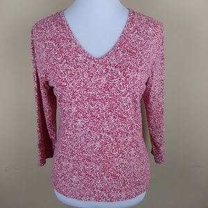 3/$15 Eddie Bauer Rose Floral 3/4 Sleeves Stretch